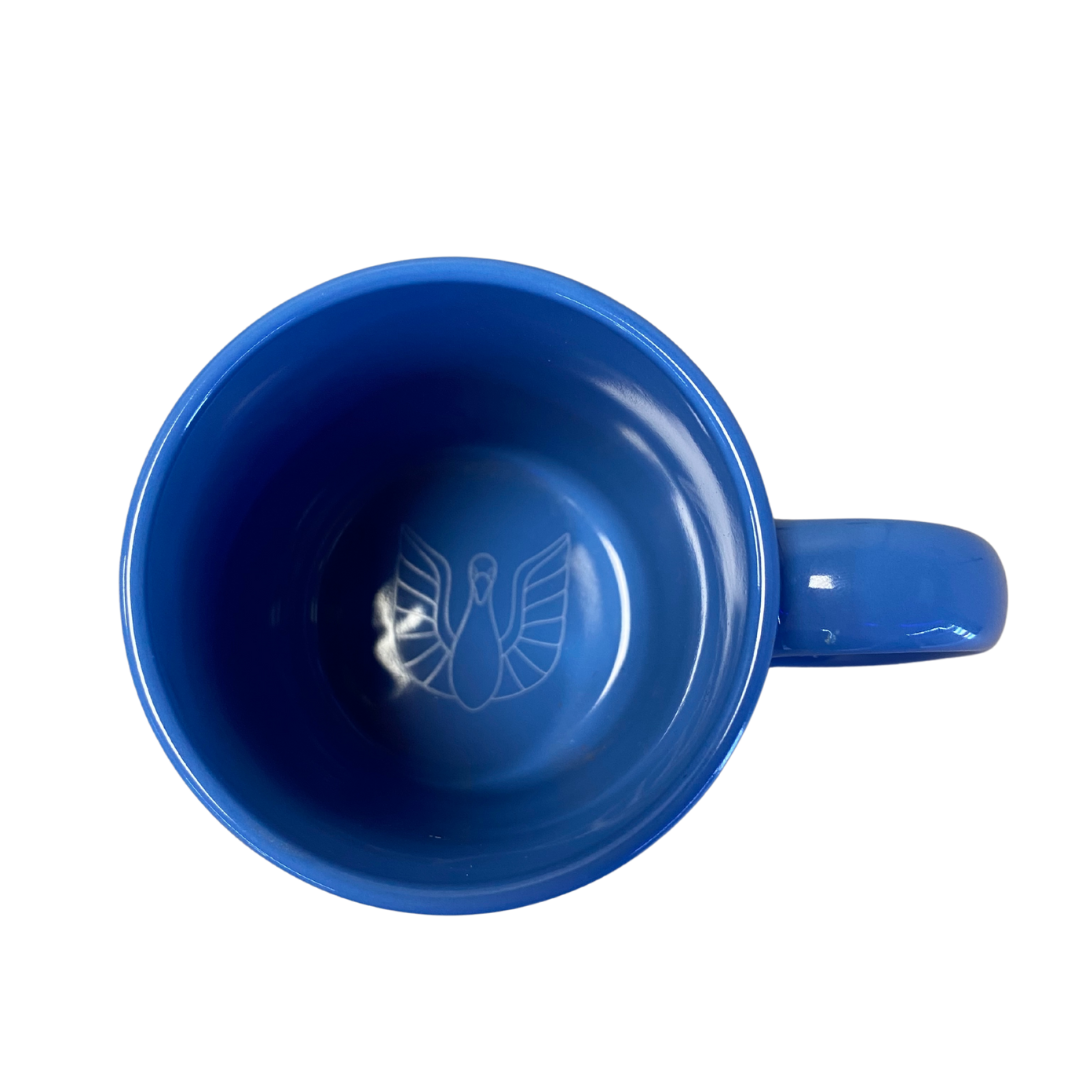 Taza Caballeros del Zodiaco Hyoga de Cisne con detalles metálicos azul 330ml