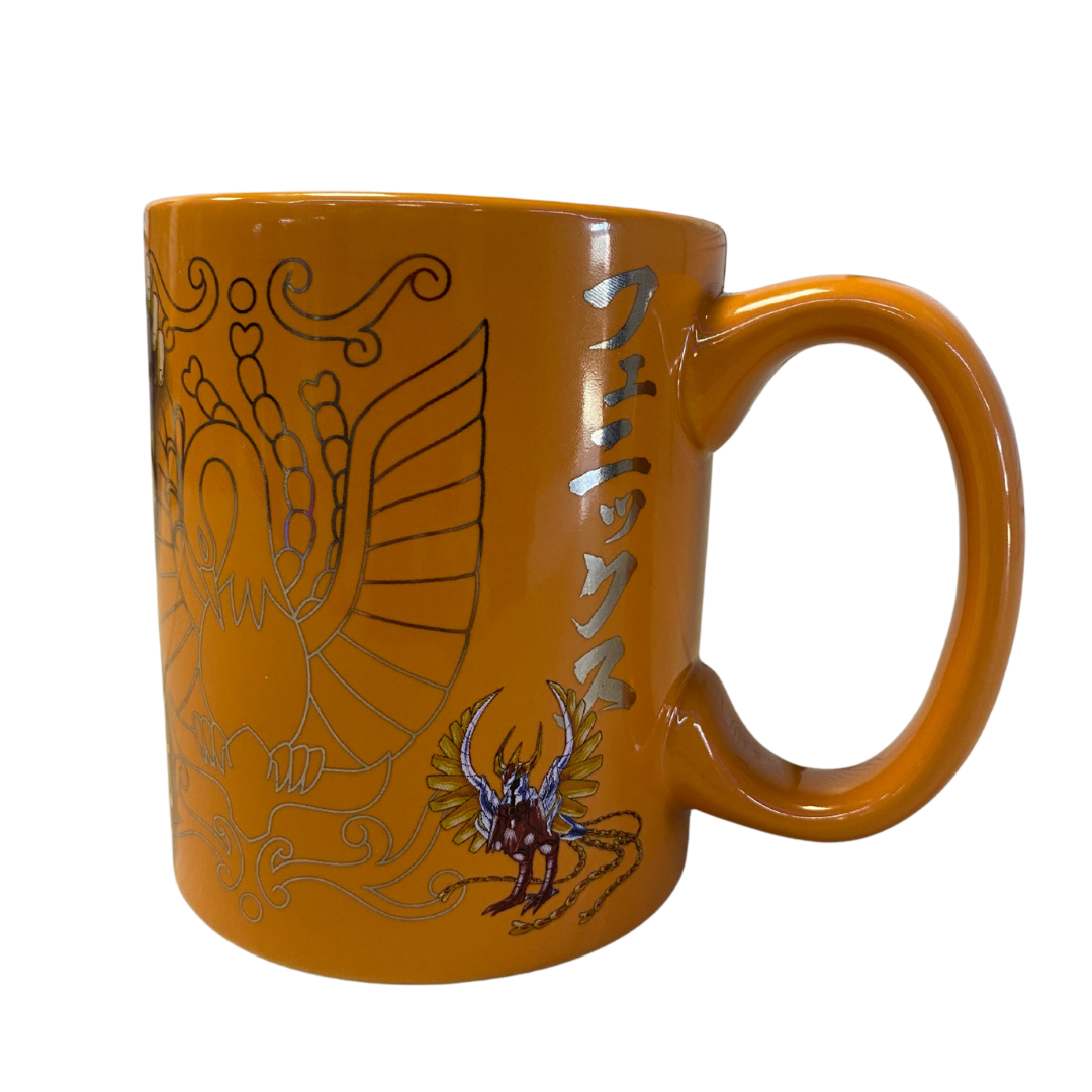 Taza Caballeros del Zodiaco Ikki de Fénix con detalles metálicos naranja 330ml
