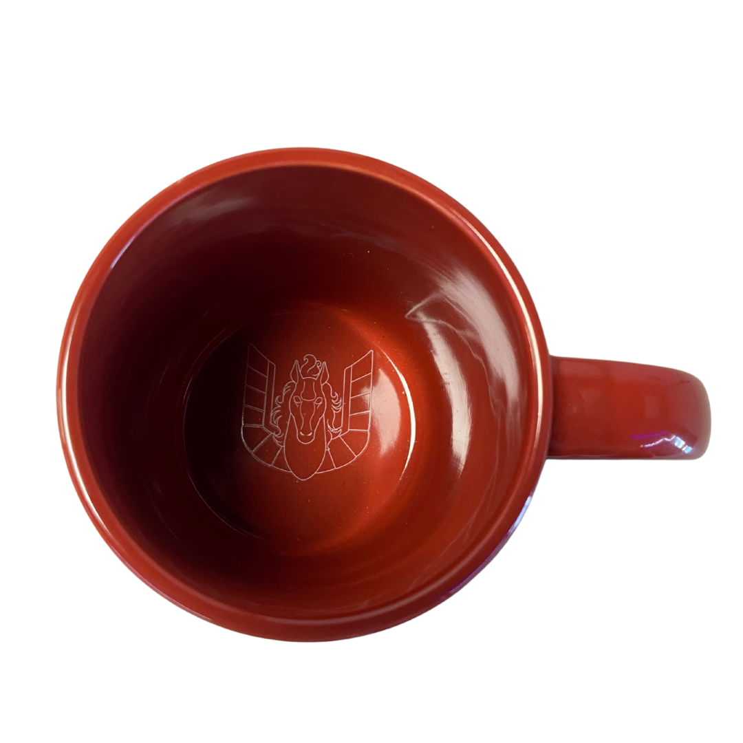Taza Caballeros del Zodiaco Seiya con detalles metálicos rojo 330ml