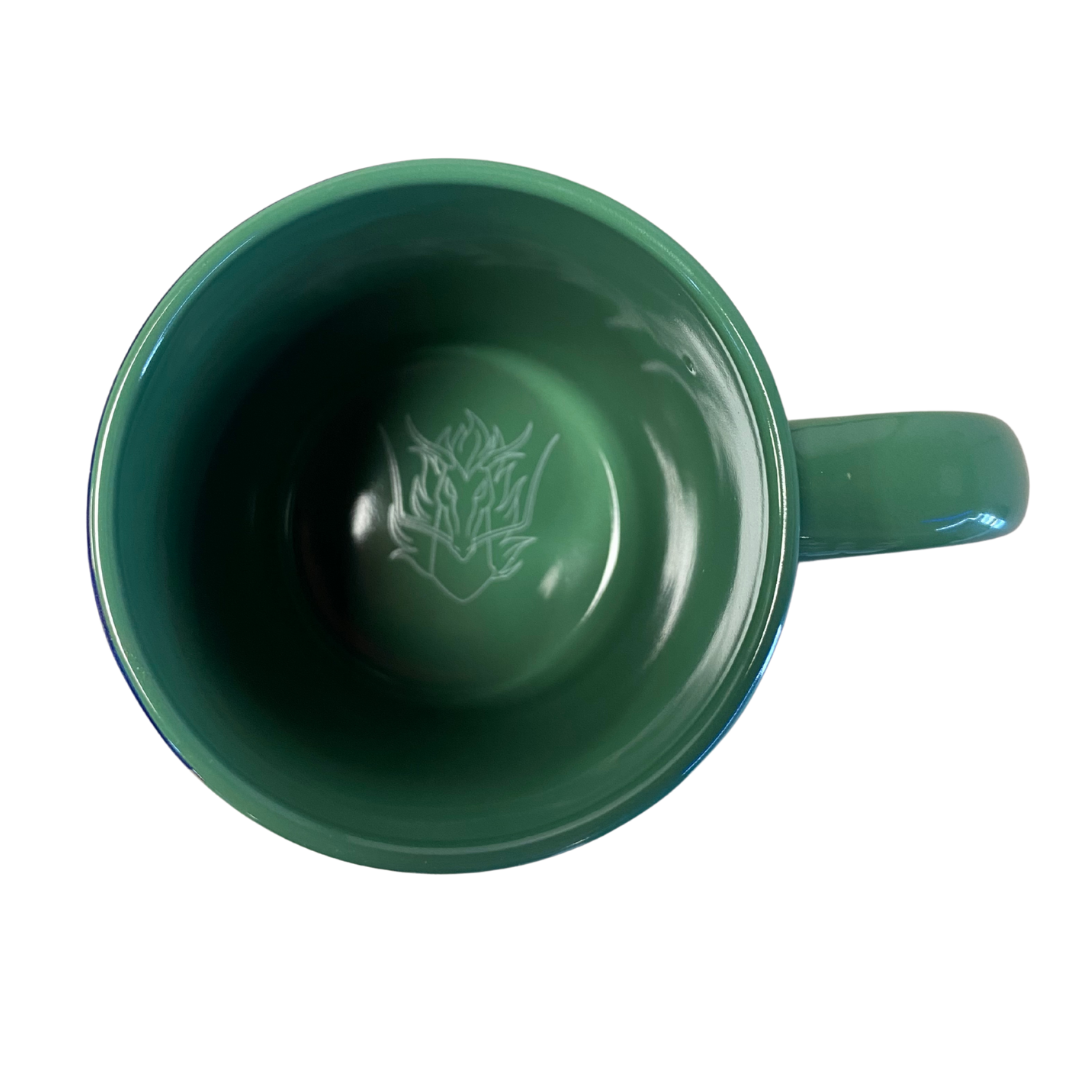 Taza Caballeros del Zodiaco Shiryu de Dragón con detalles metálicos verde 330ml