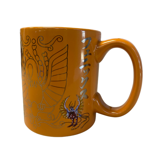 Taza Caballeros del Zodiaco Ikki de Fénix con detalles metálicos naranja  330ml