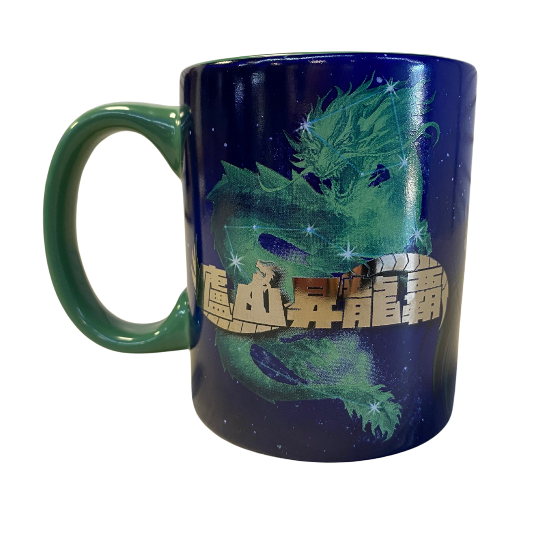 Taza Caballeros del Zodiaco Shiryu de Dragón con detalles metálicos verde 330ml