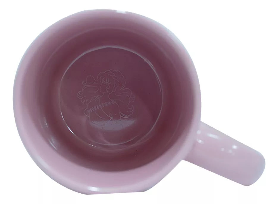 Taza Caballeros del Zodiaco Shun de Andrómeda con detalles metálicos rosa 330ml